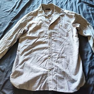 Grayish/ purple striped button down